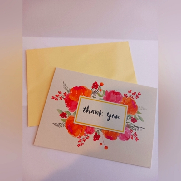 Floral Thank You Cards & envalopes Set - Picture 6 of 7
